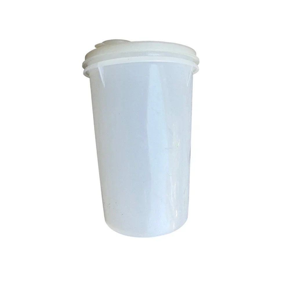 Vintage Tupperware Modular Canister Container with Lid (Translucent White)